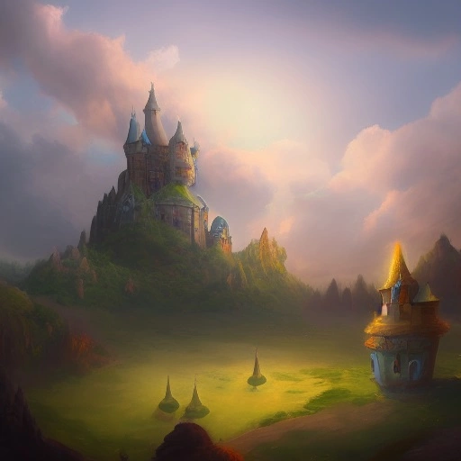 89337-3019183541-gigantic wizard rounded castle with fantasy clouds, family friendly, highly detail, fine art, oil painting, hearthstone style.webp